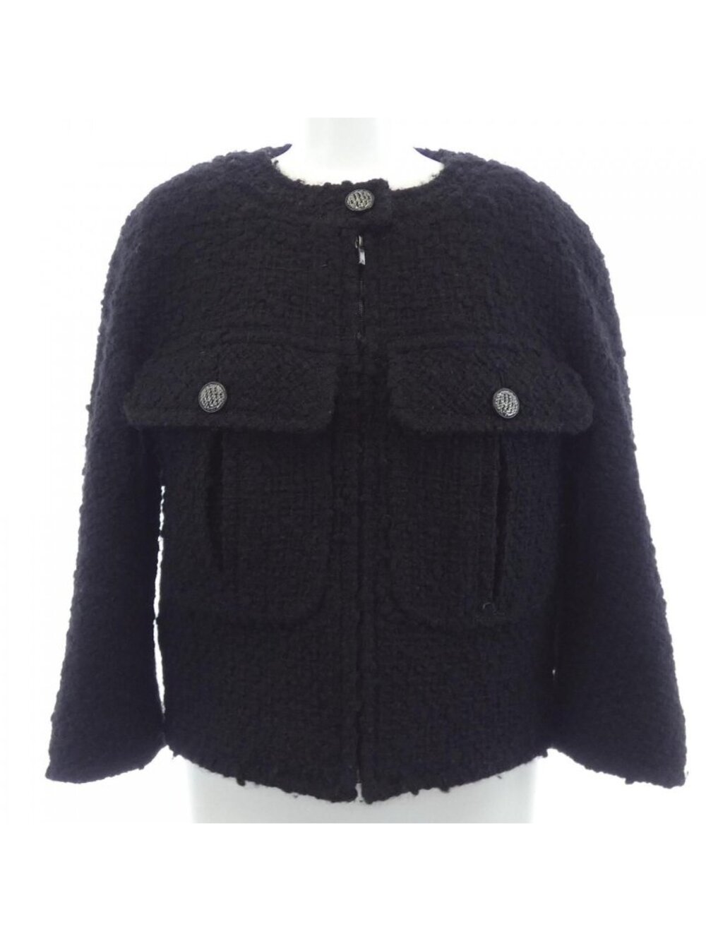 Chanel Collarless Jacket Black